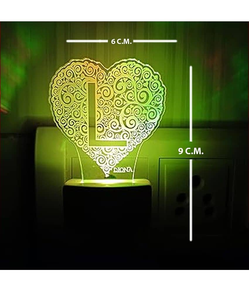 DIONA Night Lamp L Alphabet Birthday, Valentine Day, Anniversary Gift view 2