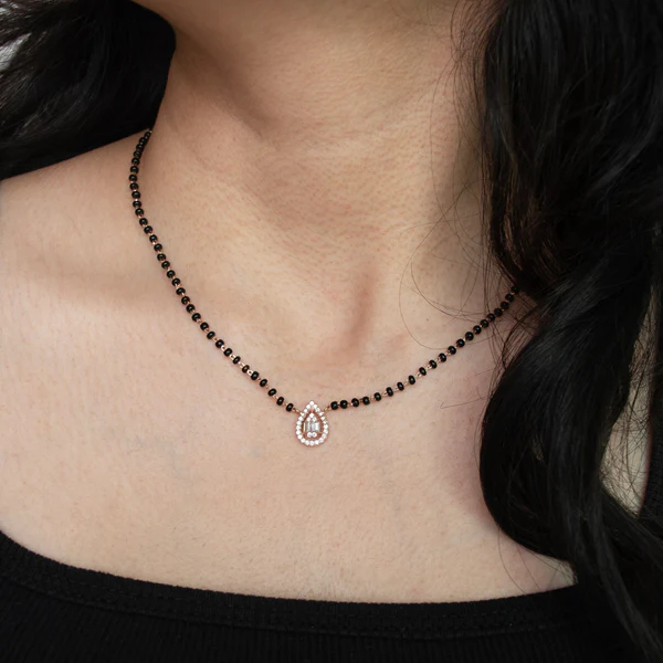 Upakarna Pear Single Stone Mangalsutra Necklace