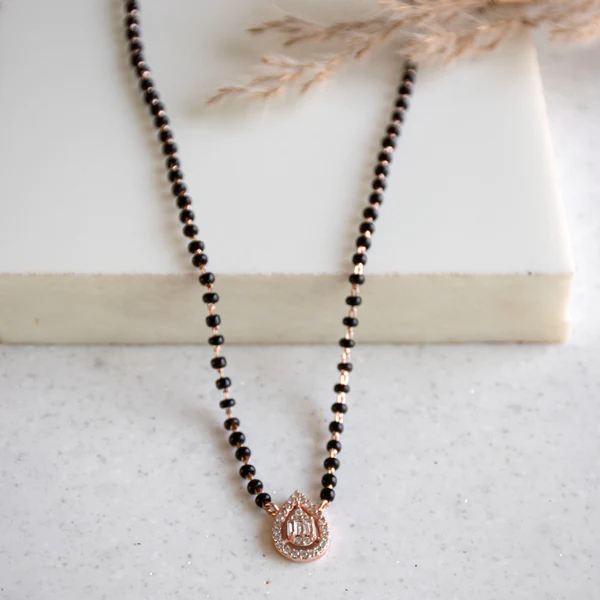 Upakarna Pear Single Stone Mangalsutra Necklace view 2