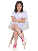 Ninos Dreams Girls Cotton Half Sleeves Coord set with Shorts Star printed -Mauve Pink view 2