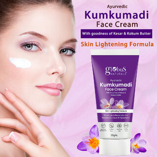Globus Naturals Ayurvedic Kumkumadi Skin Lightening Face Cream Chemical Free Paraben Free Suitable For All Skin Types 50gm Pack of 2 view 2