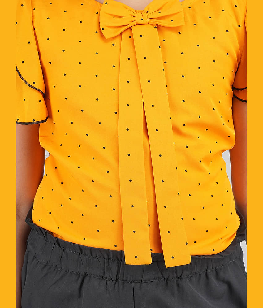 Being Naughty Pack of 1 Girls Polyester Top With Capris ( Yellow & Black ) view 2