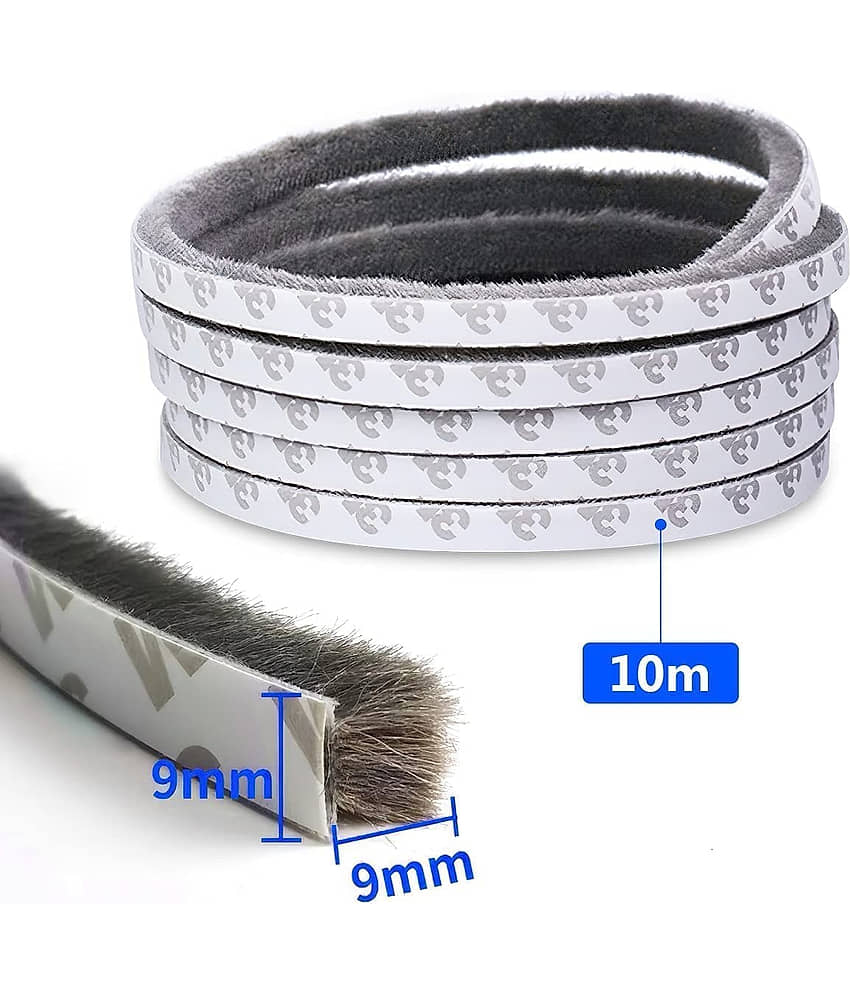 GEEO 10 Meter Window Sealing Strips, Weather Stripping For Door Weatherproof, Soundproof, Windproof, D7Ustproof Door Window Frame Seal Brush Strip, Window Door Seal Strip (10 Mtr - 9 Mm) view 2