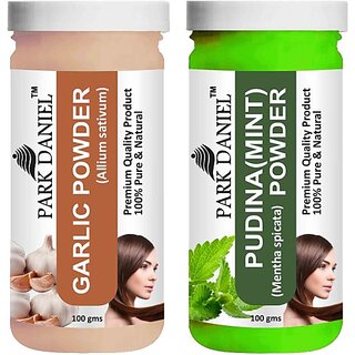 PARK DANIEL Pure & Natural Garlic Powder & Pudina(Mint)Powder Combo Pack of 2 Bottles of 100 gm (200 gm ) (200 ml) view 2