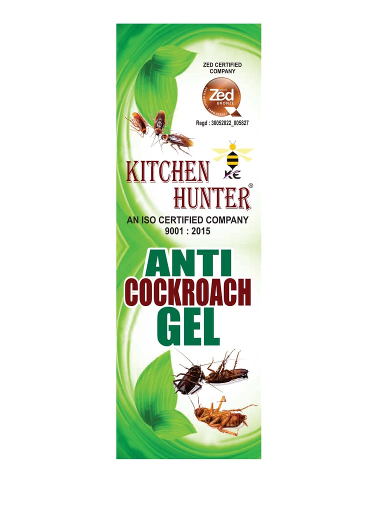Kitchen Hunter Anti Cockroach Gel - Safe for Kids & Pets, Easy to Use, No Mess, Long Lasting Effect, 50gm