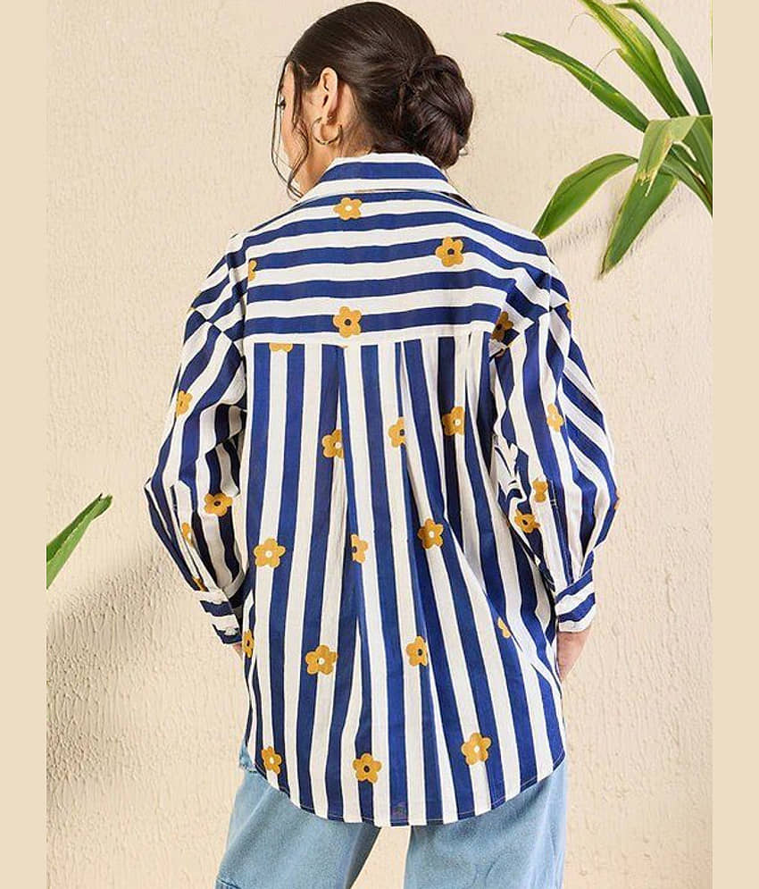 Sheetal associates Women Printed Cotton Shirt ( Blue ) view 2