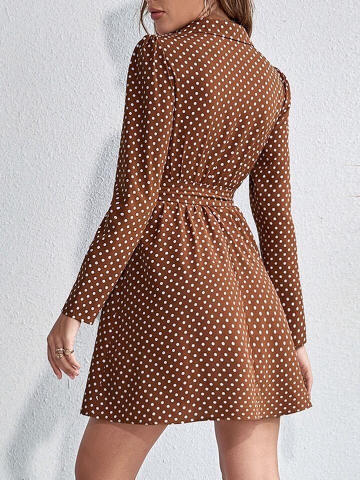 Elchic Polka Dot A-line Belted Dress view 2
