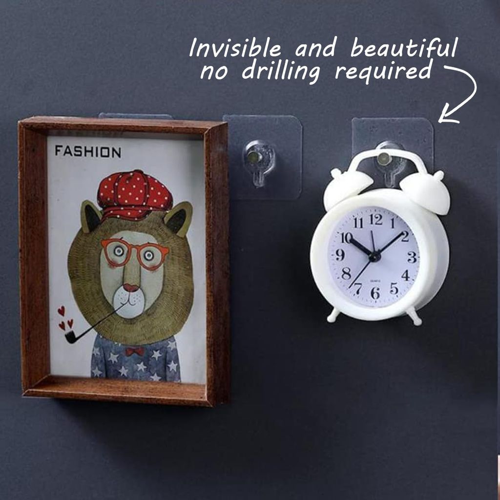 Heavy Duty Photo Frame Hooks (5 Pack) | Nail-Free Self Adhesive Hangers for Wall Clocks & Keys view 2