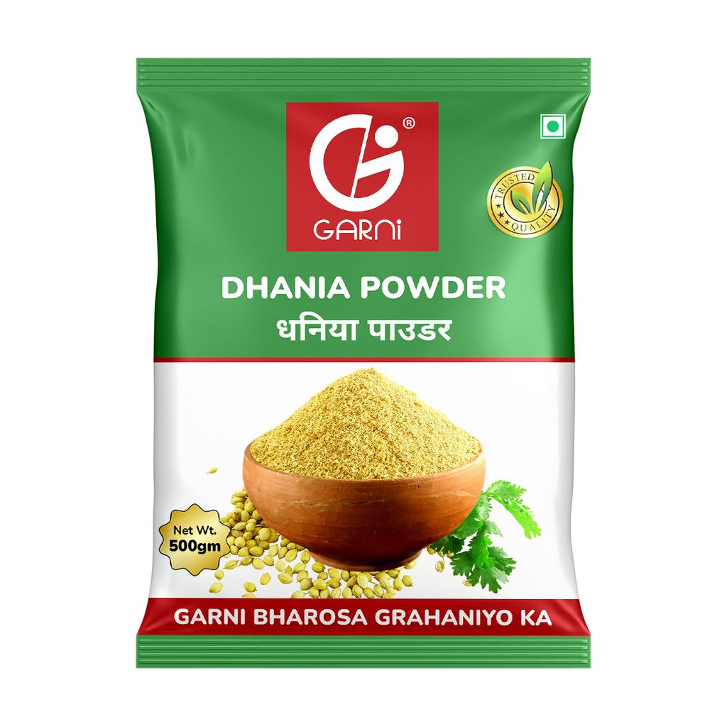 Garni Foods Dhaniya/Coriander Powder - Premium Grade | No Added Colour Premium Grade | No Artificial Colours | Blended with Cold Grinding Technology | Original Flavour & Rich Aroma 500gm view 2