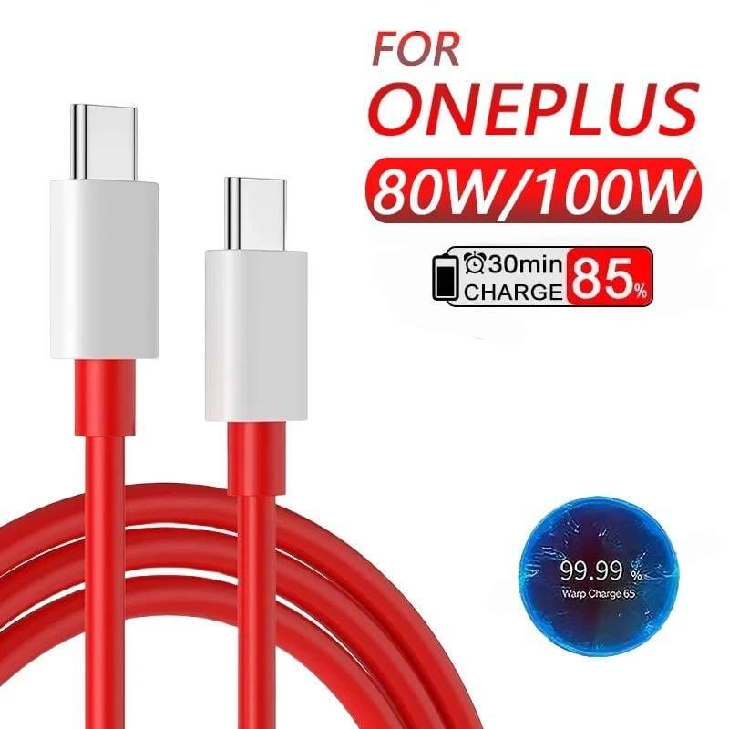 ONE PLUS Original Type C to C Cable 100W Dash,Warp,SuperVooc Charging Data Cable Type-C [10V/6.5A] Compatible with One Plus 11/11R 5G/10R/10T/9/9R/9 Pro/9RT/8T Nord, USB-C Charging Adapter Cord view 2