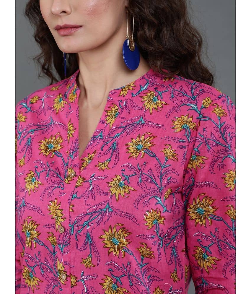 Antaran Women's Cotton Regular Top ( Pink ) view 2