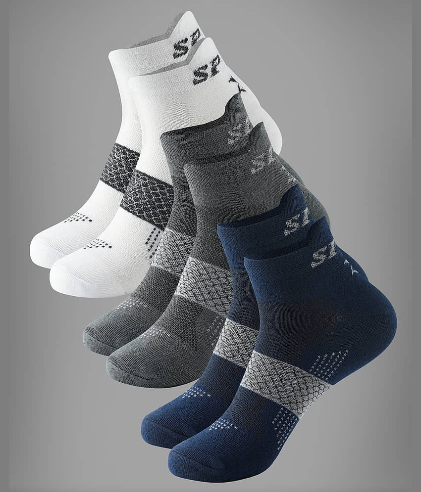 Brucella Blended Men's Solid Multicolor Ankle Length Socks ( Pack of 3 )