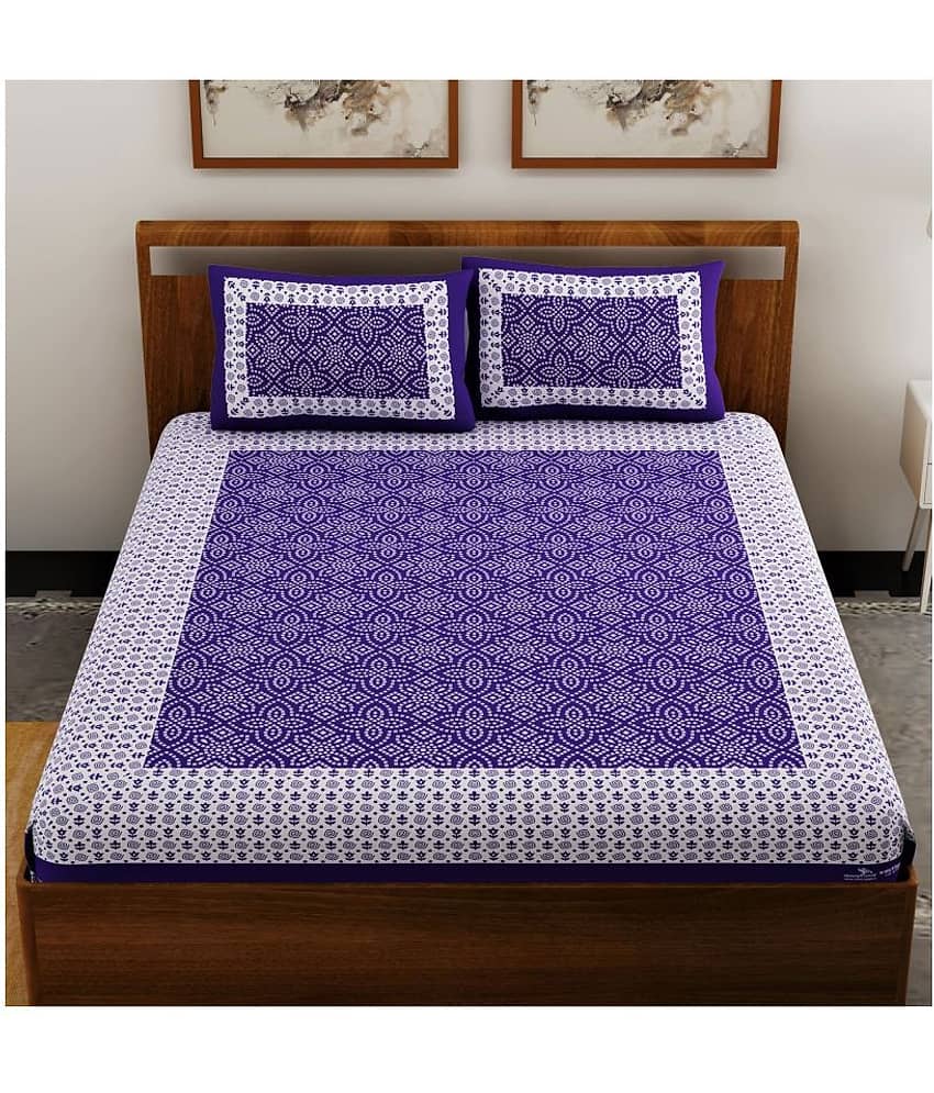 Bombay Spreads Cotton Double Bedsheet ( Blue ) view 2