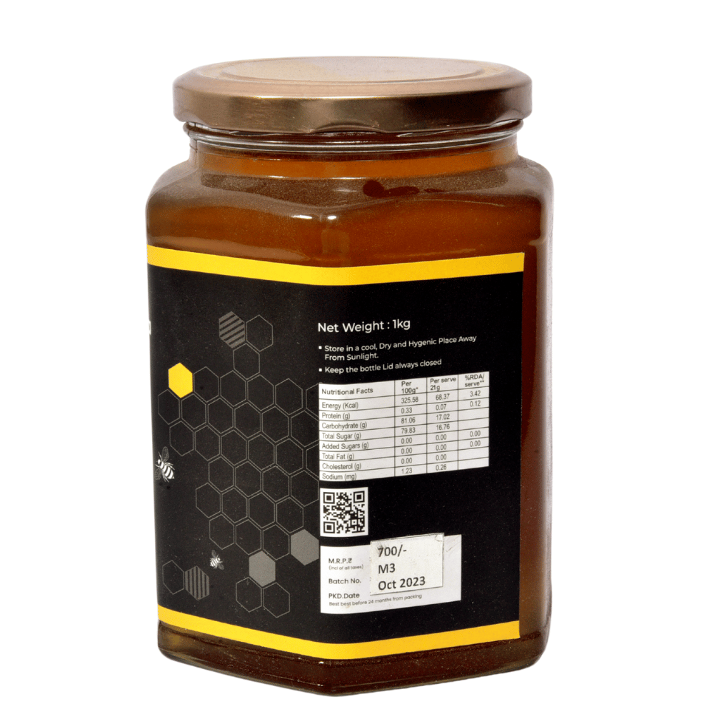 Deodar Organics' Wild Acacia Babool Forest Natural&Fresh Honey|Unprocessed Honey|Pure Organic Raw Honey| 100% Natural No Preservatives| No Artificial Color| No Added Sugar, Glass Jar view 2