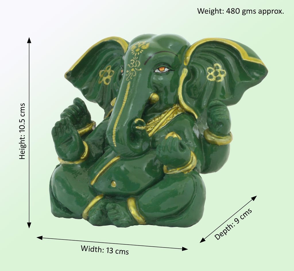 COPPERHOARD Resin Ganesh Idol,Vinayaka Statue,Ganpati Murti,Ganesha Idol for Home Decor,Ganesh ji Statue for Home & Office Temple,Ganesh Chaturthi Puja Room view 2