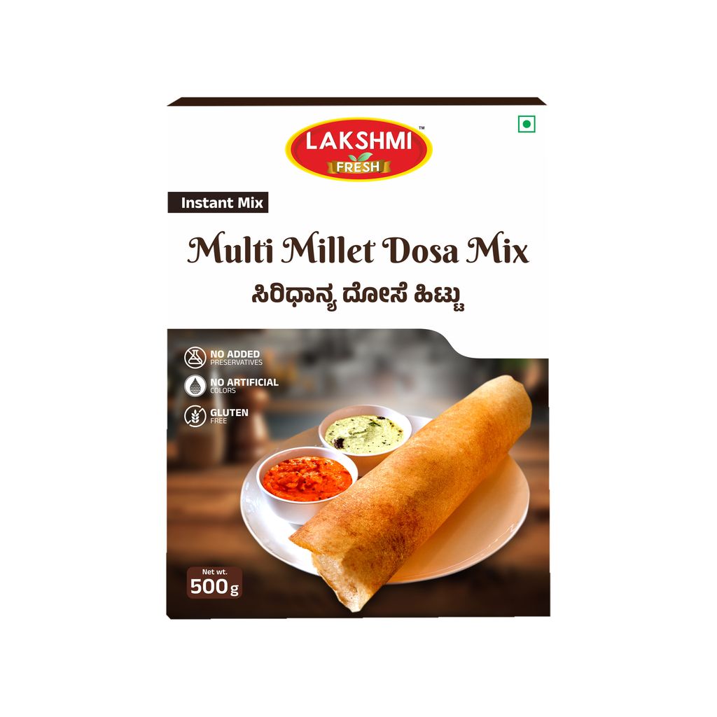 Lakshmi Fresh Multi Millet Dosa Mix 500g | Instant & Gluten-Free | High-Fiber, Healthy Millet Dosa Mix (pack of 2) view 2