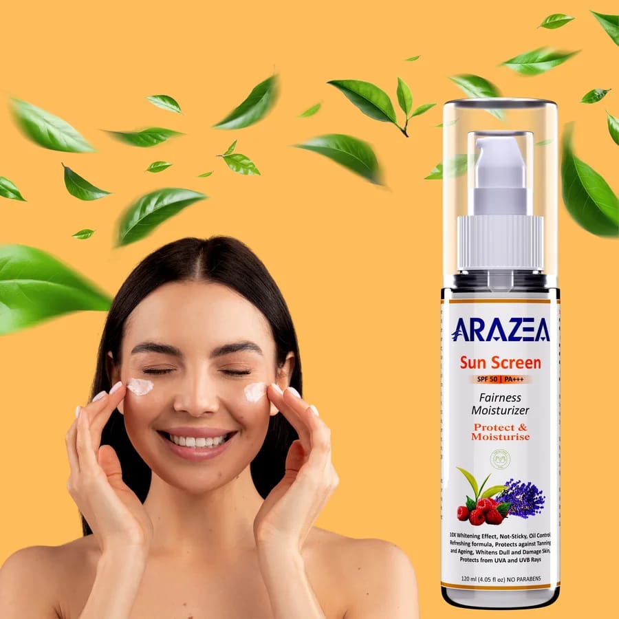 Arazea Sunscreen Fairness Moisturizer | SPF 50 PA+++ | UVA/UVB Protection | Men &amp; Women | 120 ml view 2