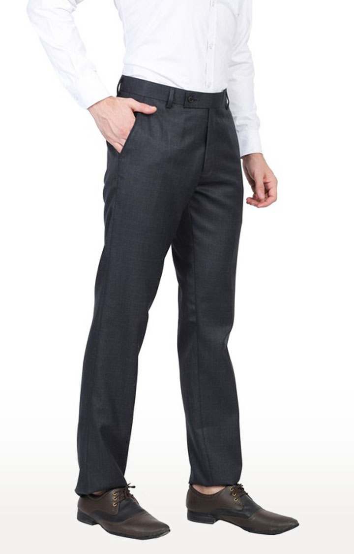 TAHVO Men Grey Formal Trousers view 2