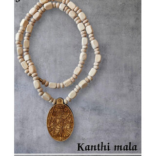 Radhe Krishna Tulsi Mala Beads Wood Necklace view 2
