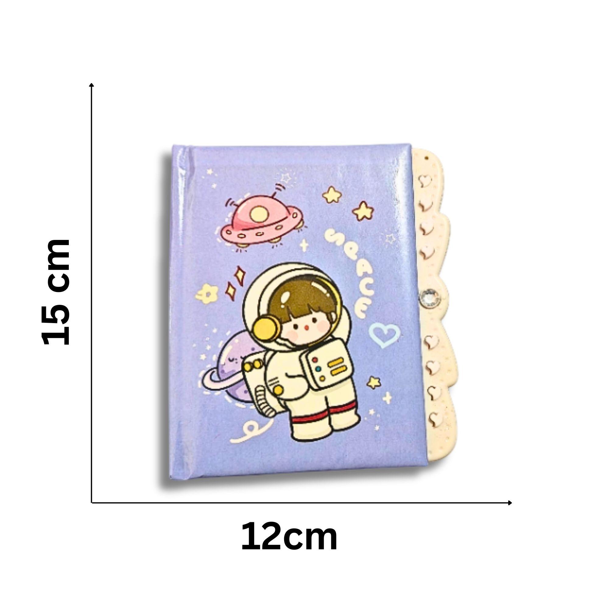 Space Astronaut Lock Diary 12 × 15 cm with Key view 2