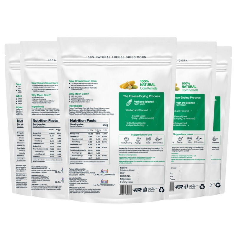 Moon Sour Cream Onion Crispy Corn, 20 gm - Pack of 5 view 2