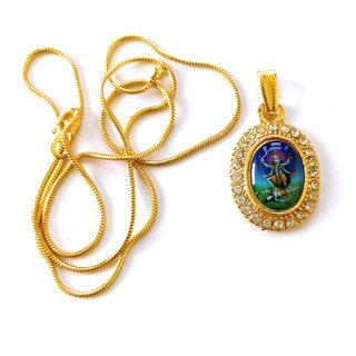 24 ct Gold Plated Kaali Mata Locket With Golden Chain view 2