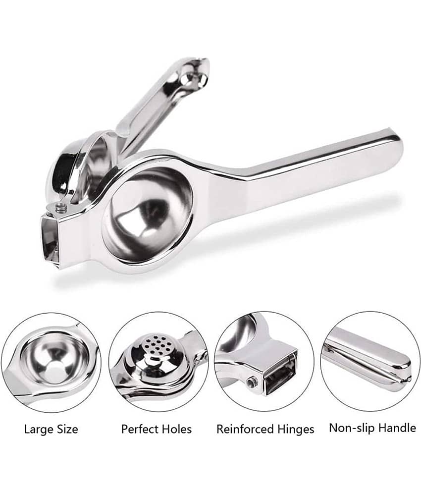OC9 Silver Stainless Steel Lemon Squeezer+8in1 Grater+Pakkad+Chimta ( Set of 4 ) view 2