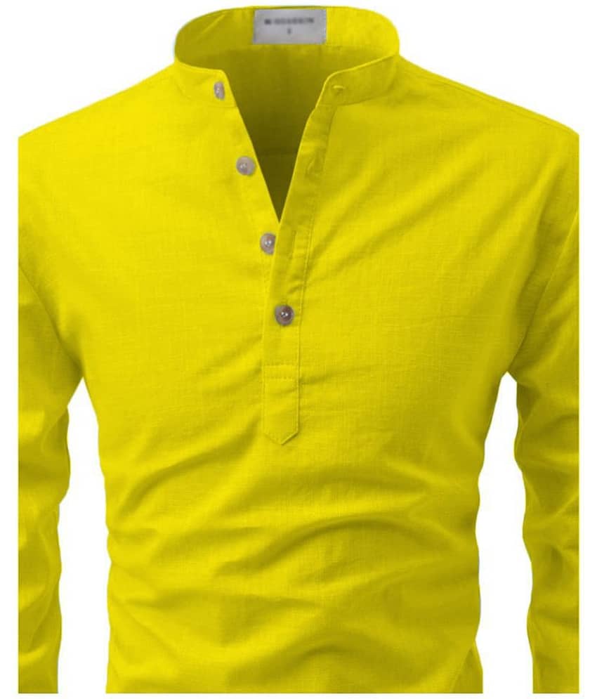 Life Roads Yellow Cotton Kurta Single