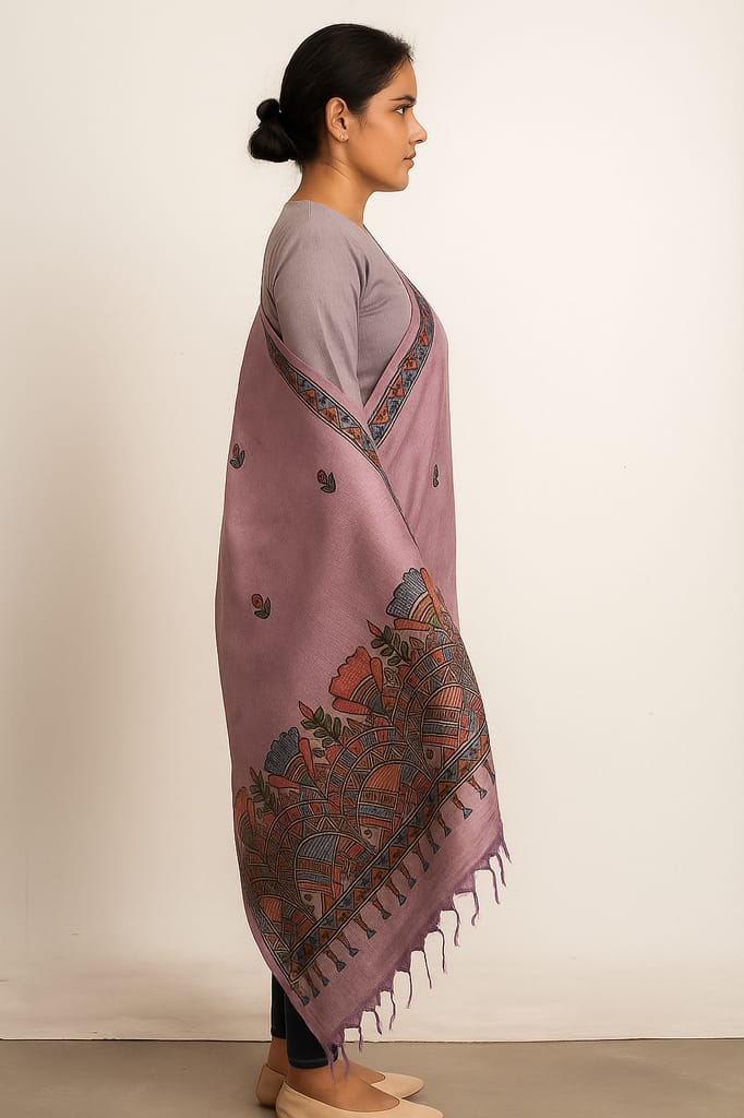 Hand-Painted Handloom Stole view 2