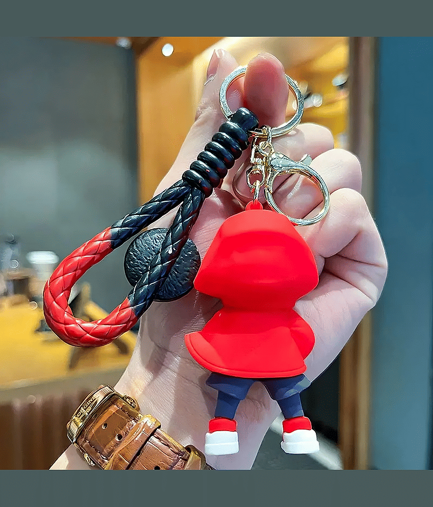 Red Hoodie Spider-Man 3D Silicone Keychain Key Chain Ring Pendant Toy Kids Gifting,Girls,Boys Key Chain view 2