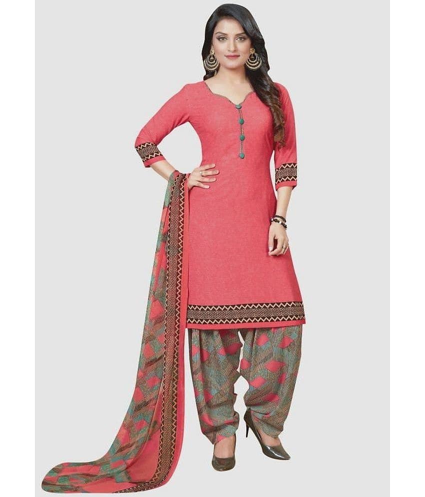 Kkrish Unstitched Crepe Self Design Dress Material - Pink ( Pack of 1 )