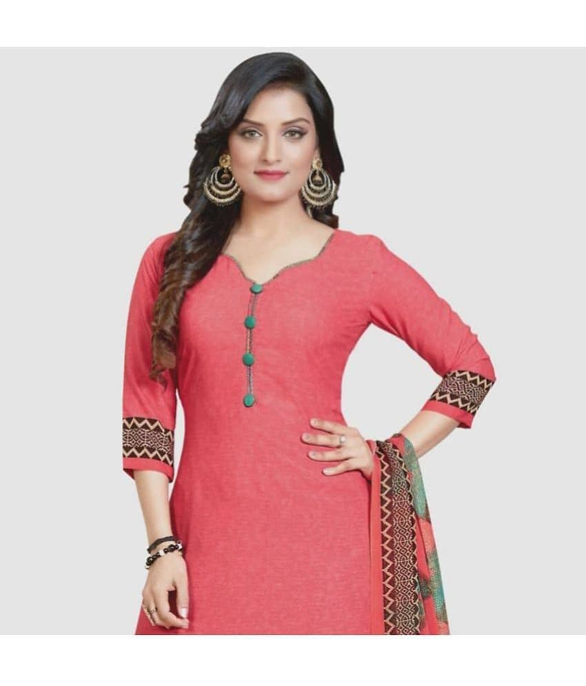 Kkrish Unstitched Crepe Self Design Dress Material - Pink ( Pack of 1 ) view 2