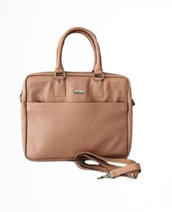 Classic Textured Leather Laptop Bag