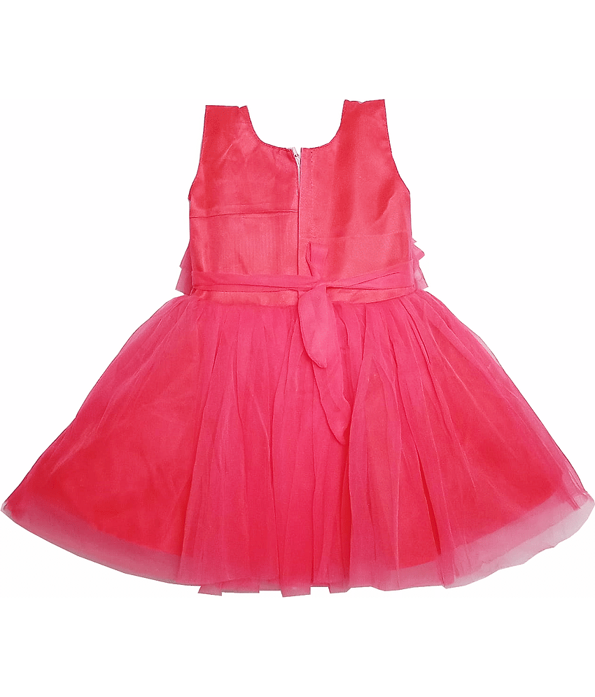 harshvardhanmart.com Net Frock For Girls ( Pack of 1 , Red ) view 2