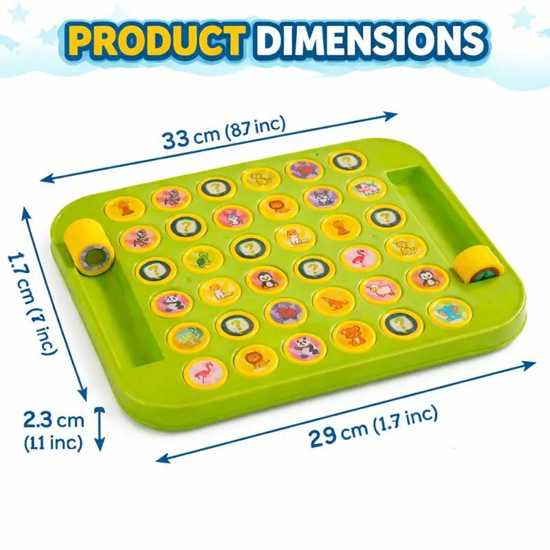 Braintastic Memory Chess Game for Kids Educational Matching & Memory Learning Toy, Animals & Fruits Theme, 2 Player Board Game for Kindergarten Children (Green) view 2