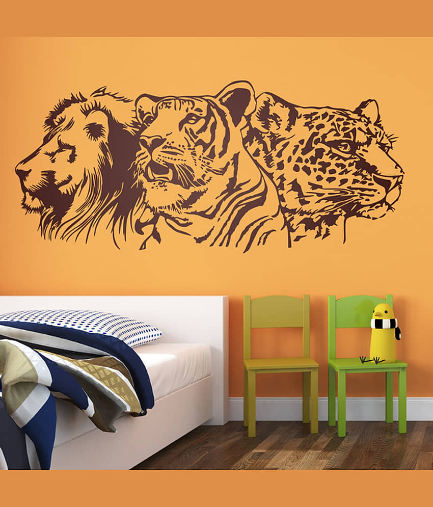 Asmi Collection Lion and Tiger Wall Sticker ( 40 x 90 cms ) view 2