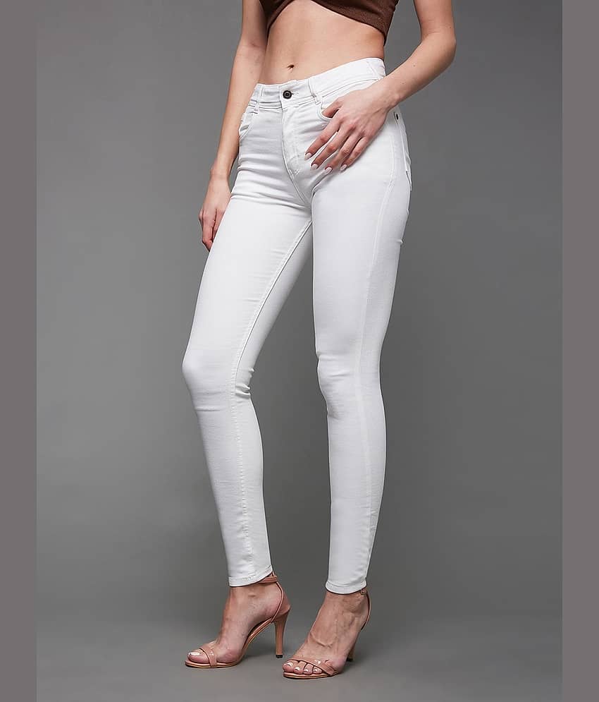 Miss Chase - White Denim Skinny Fit Women's Jeans ( Pack of 1 ) view 2