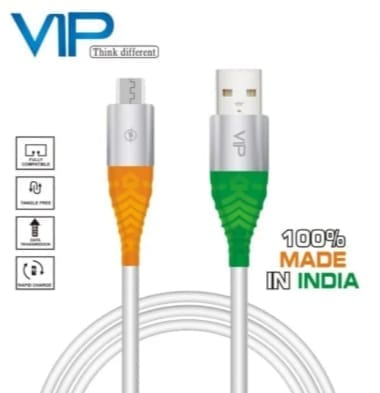 VIP 3.2A FAST USB CHARGING CABLE TIRANGA COLOUR view 2