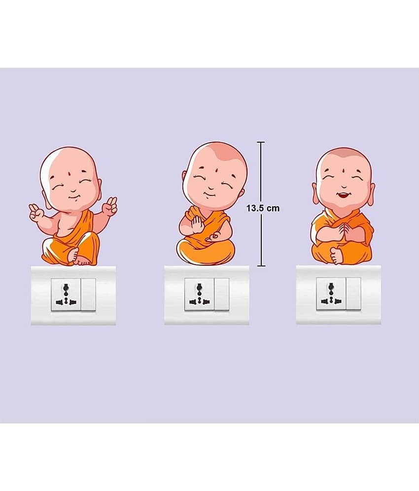 Asmi Collection Buddha Kids for Light Switches Funny Sticker ( 8 x 14 cms ) view 2