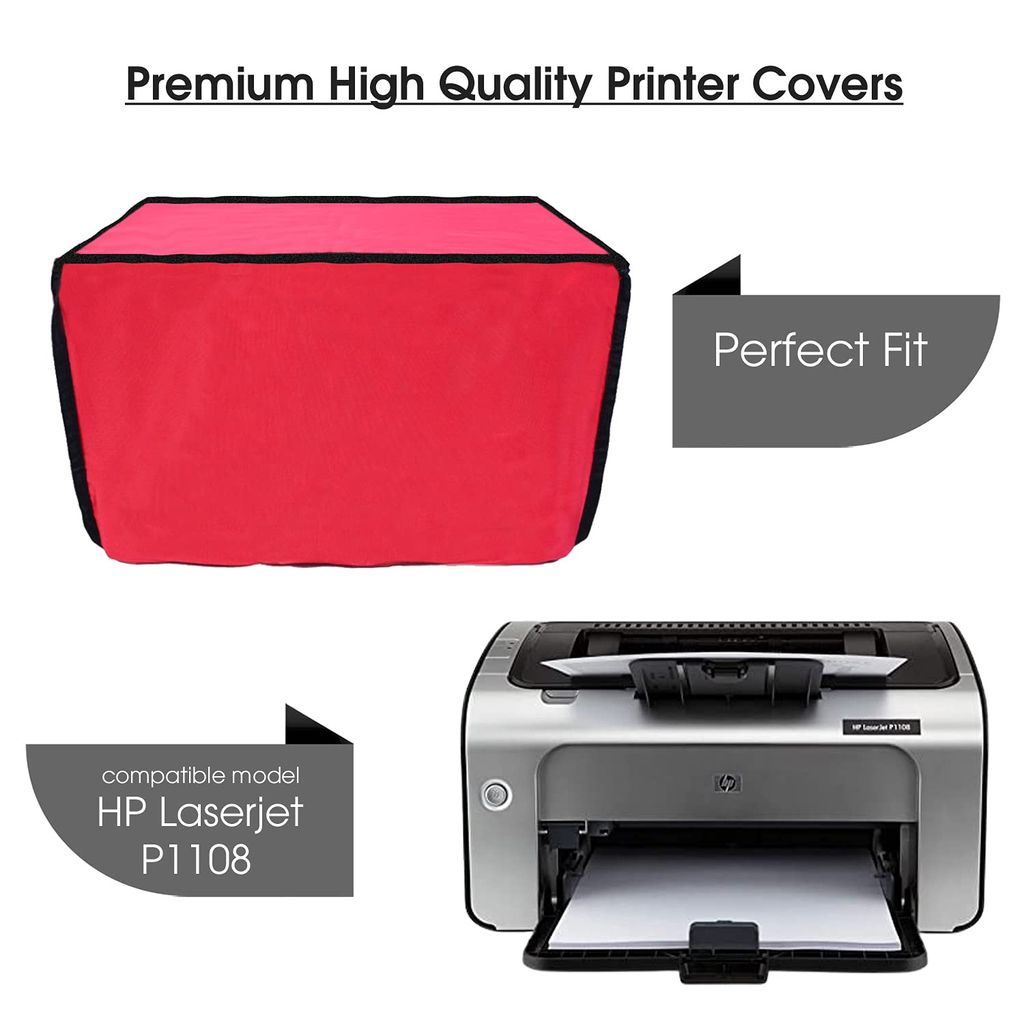 Palap Super Premium Dust Proof Printer Cover for HP Laserjet P1108 (Red, 39.9 x 28.8 x 24.6 cm) view 2