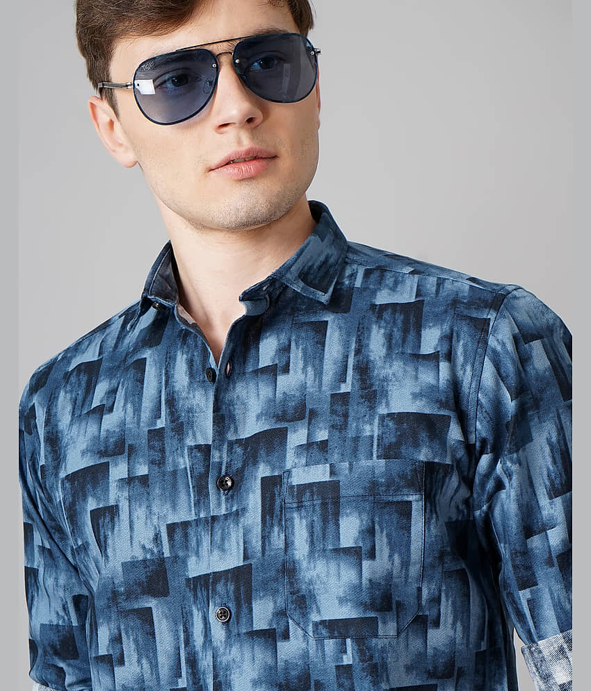 Paul Street - Navy Blue 100% Cotton Slim Fit Men's Casual Shirt ( Pack of 1 ) view 2