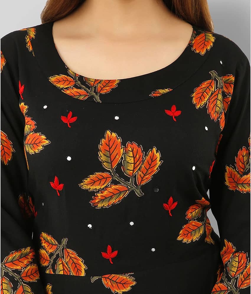 Lee Moda - Black Rayon Women's Anarkali Kurti view 2