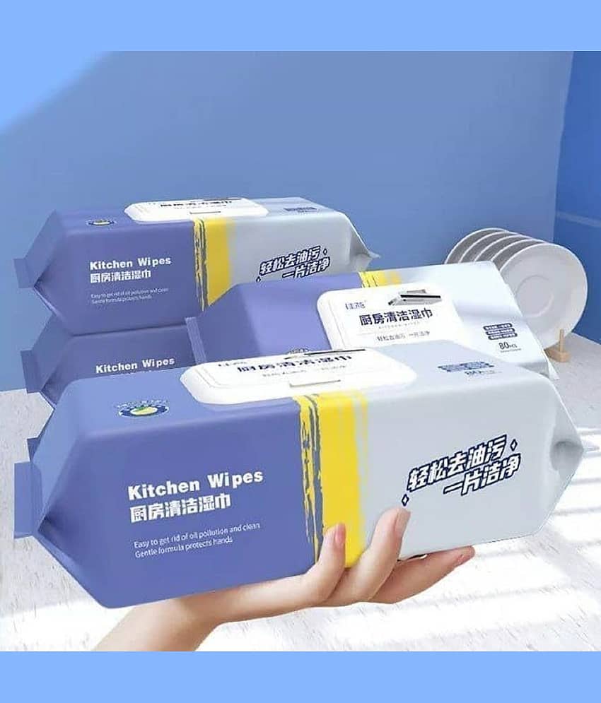 80 PCS Kitchen Cleaning Wet Wipes strong decontamination extra large pack household wet wipes