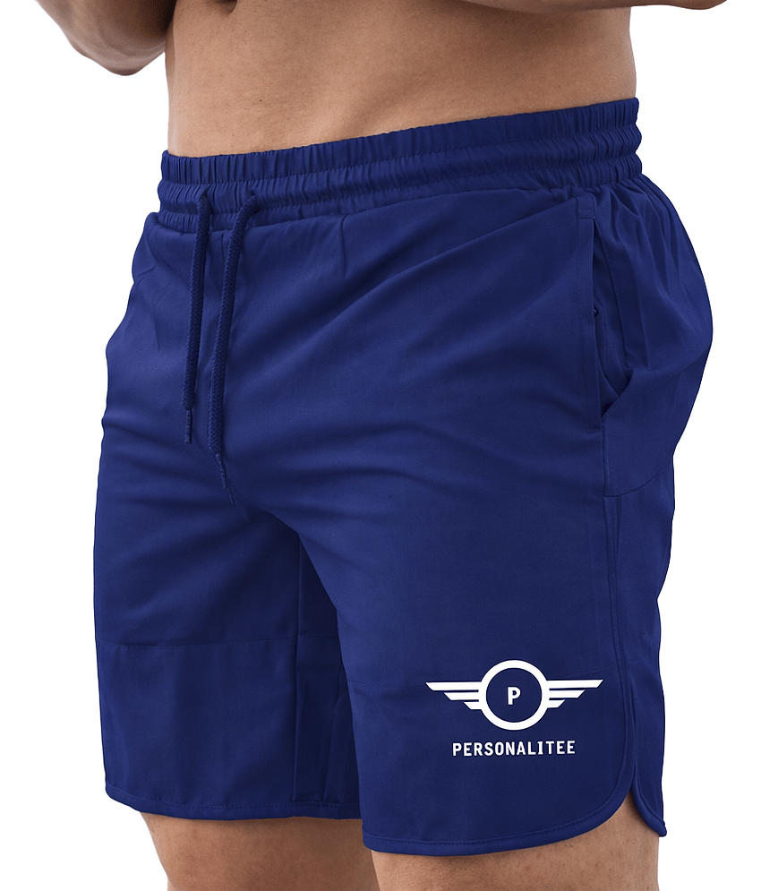 PERSONALITEE Blue Polyester Lycra Men's Gym Shorts ( Pack of 1 )