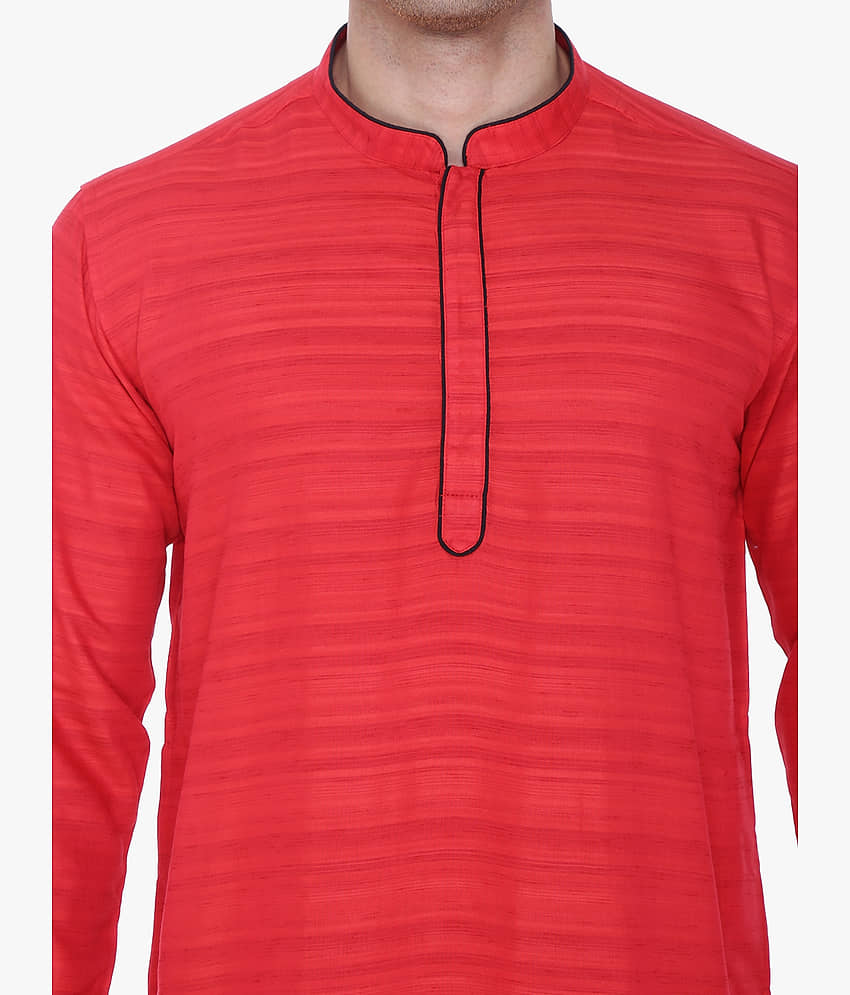 Kuons Avenue - Maroon Cotton Men's Regular Kurta ( Pack of 1 ) view 2