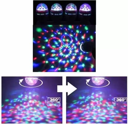 Elecsera 360 Degree LED Bulb Disco Light, LED Light, LED Disco Light for Party Pack of 8 Single Disco Ball (Ball Diameter: 2.5 cm) Multicolor view 2