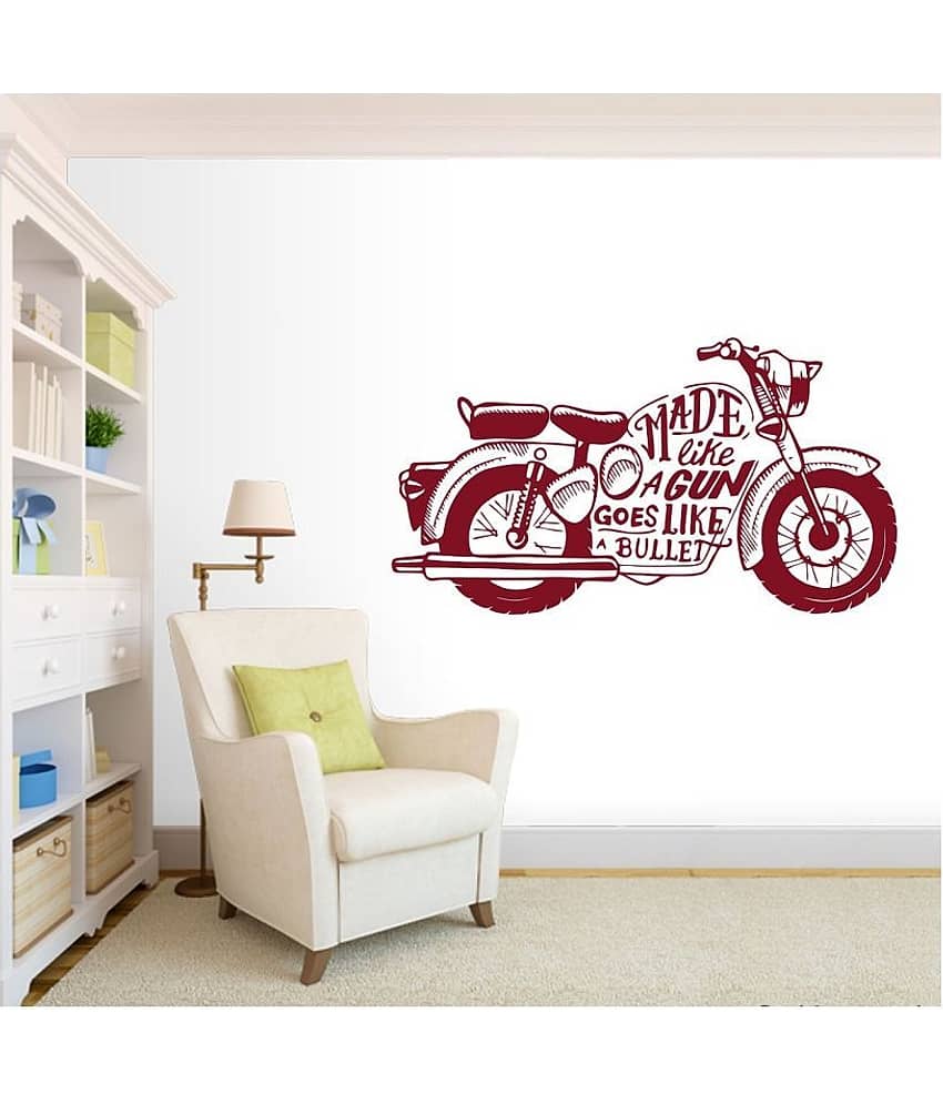 Asmi Collection Red Bike Motorbike Motivational Wall Sticker ( 50 x 90 cms ) view 2