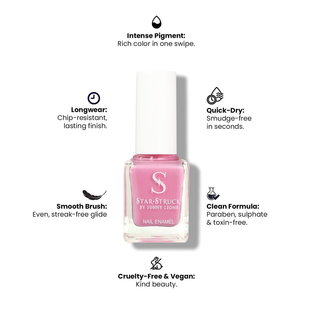 StarStruck by Sunny Leone - Tease - Glossy Nail Polish | Mirror-Like Shine & Longwear Color | Quick Dry Formula view 2