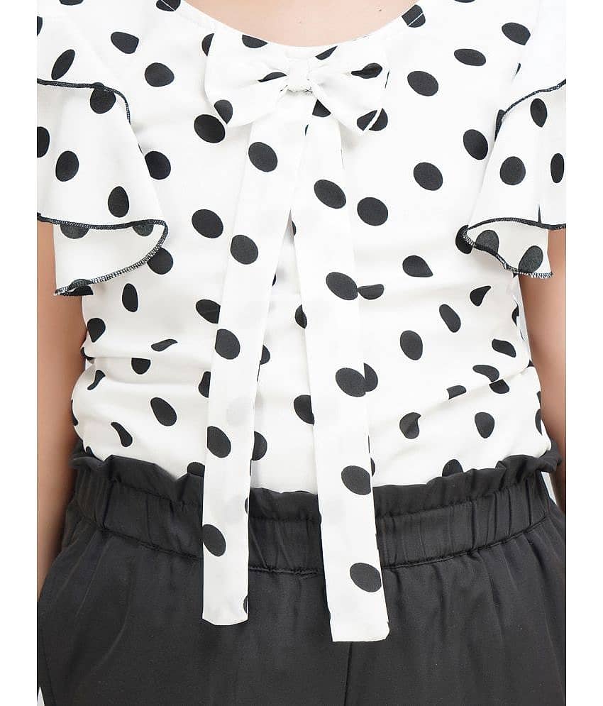Being Naughty Pack of 1 Girls Polyester Top With Capris ( White & Black ) view 2