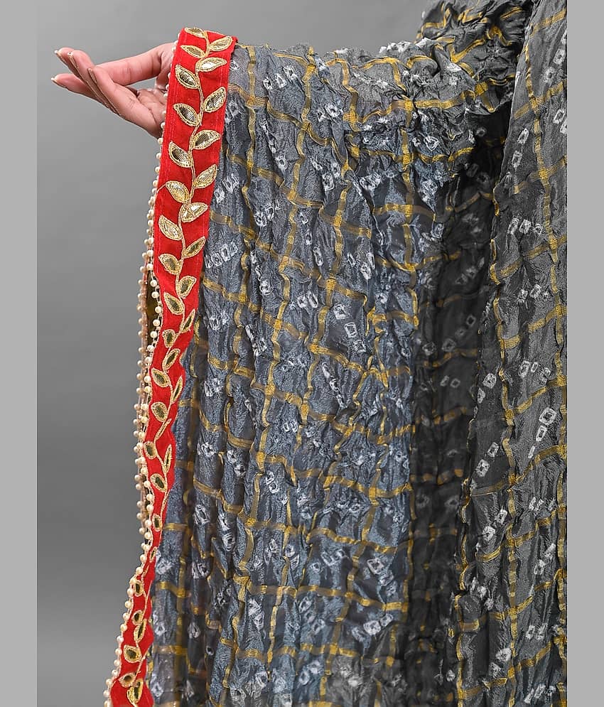 Apratim - Grey Silk Women's Dupatta - ( Pack of 1 ) view 2